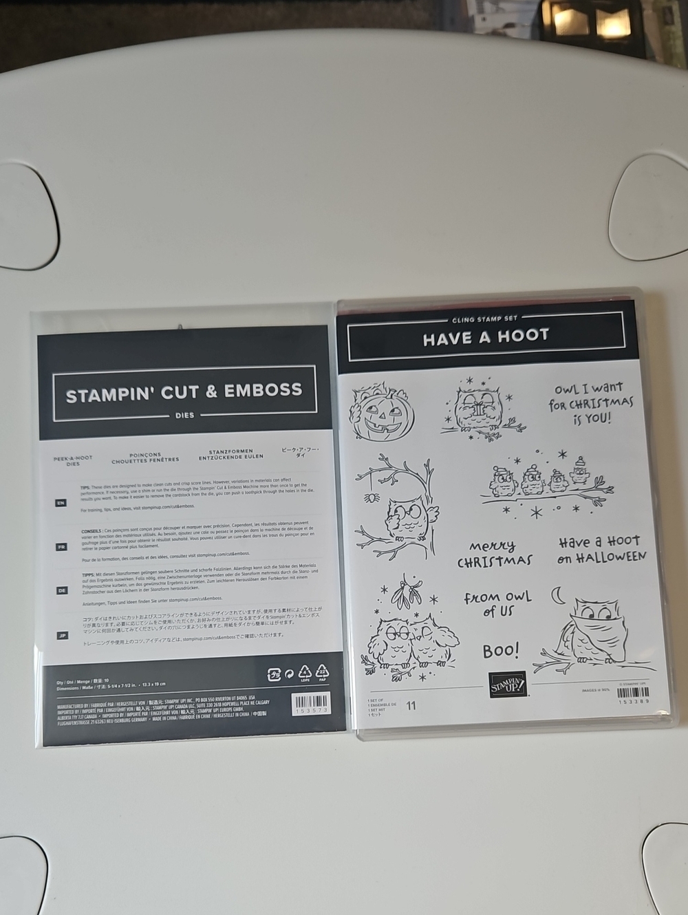 Stampin' Up! Clear Cling Stamp Set "Have a Hoot" With Matching Dies